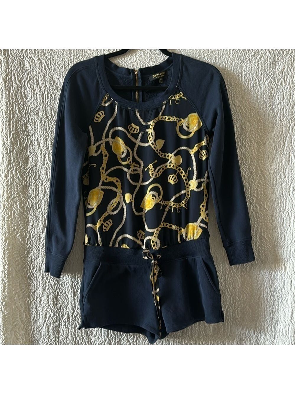 Juicy Couture Classic Chain Long Sleeve Romper